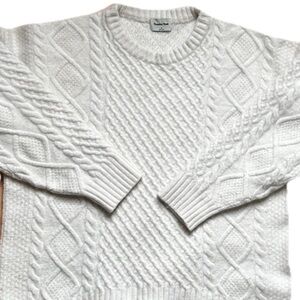 Aritzia - Sunday Best - White Cable Knit Crewneck Sweater